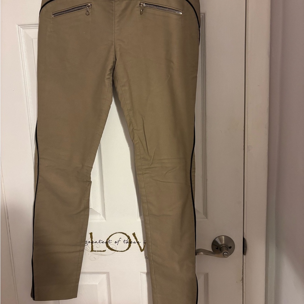 Balenciaga Tan Chinos with Black Accents
